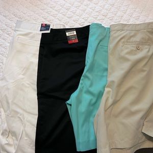 Three pair golf shorts and pair golf pants all size 12